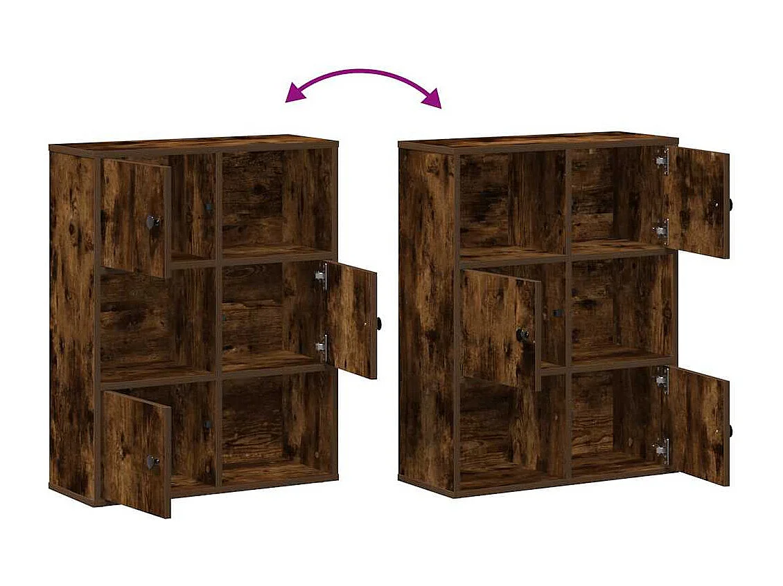 Bibliothèque chêne fumé 60x24x76,5 cm bois d'ingénierie