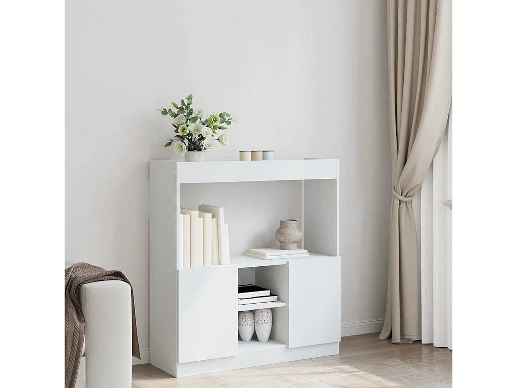 Bibliothèque blanc 92x33x100 cm bois d'ingénierie