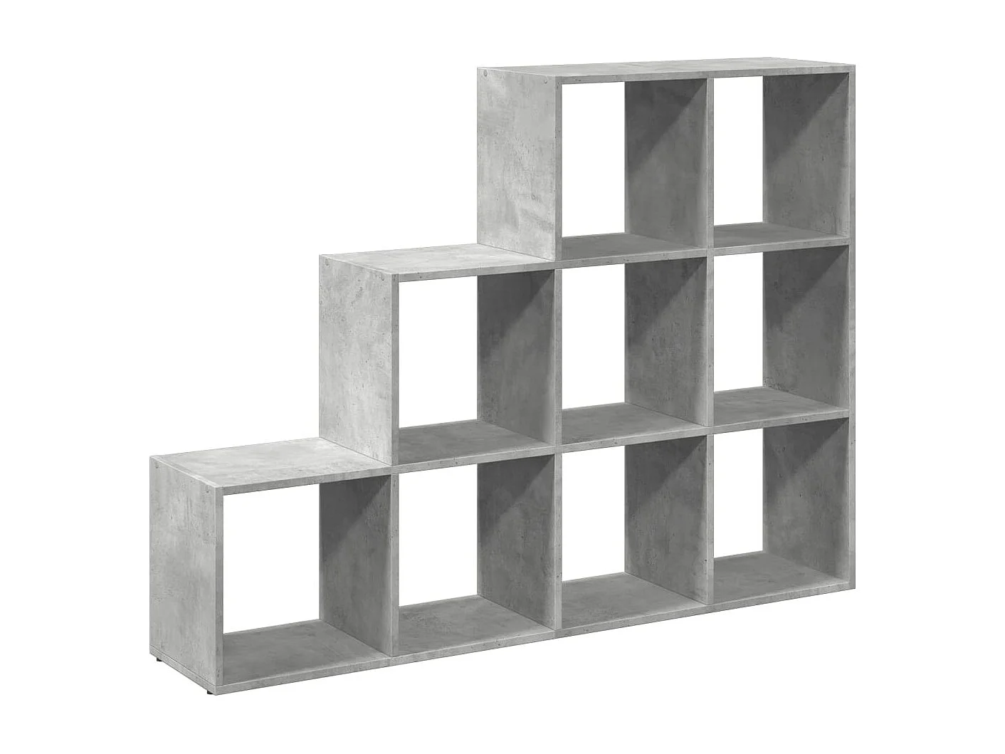 Librería divisora 3 niveles madera gris 137,5x29x103,5 cm