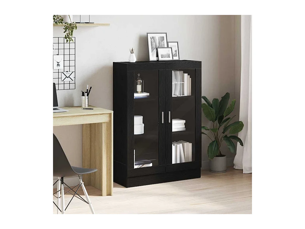 Bibliothèque chêne noir 82,5x30,5x115 cm bois d'ingénierie