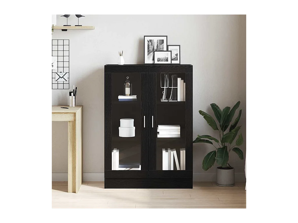 Bibliothèque chêne noir 82,5x30,5x115 cm bois d'ingénierie