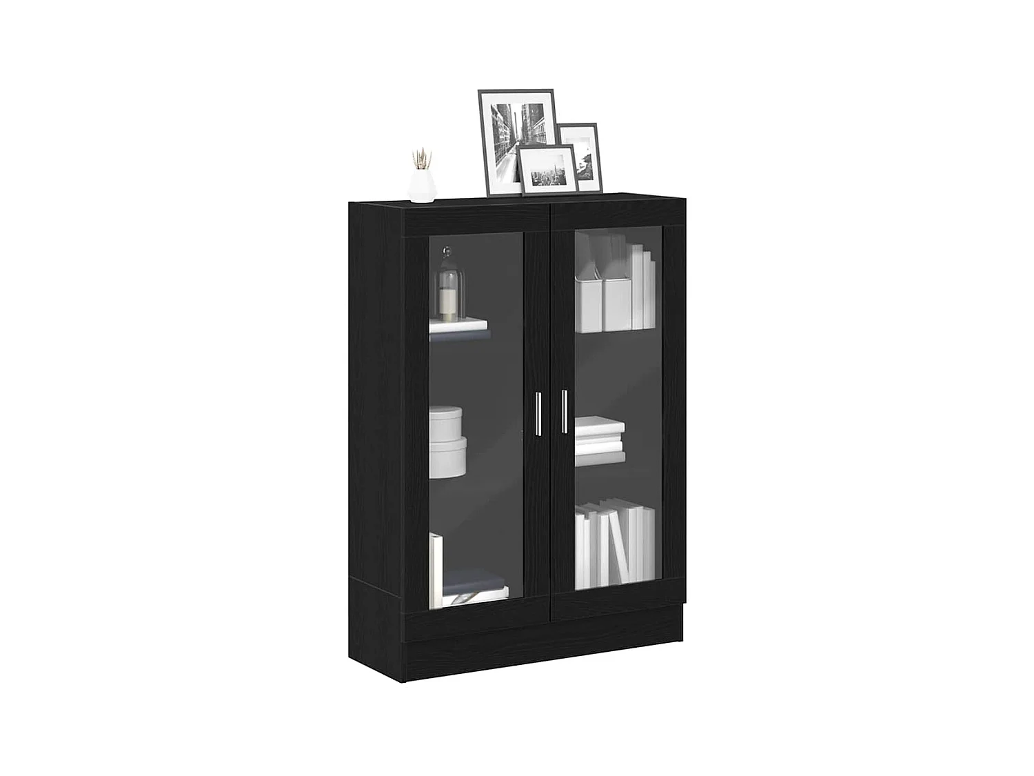 Bibliothèque chêne noir 82,5x30,5x115 cm bois d'ingénierie