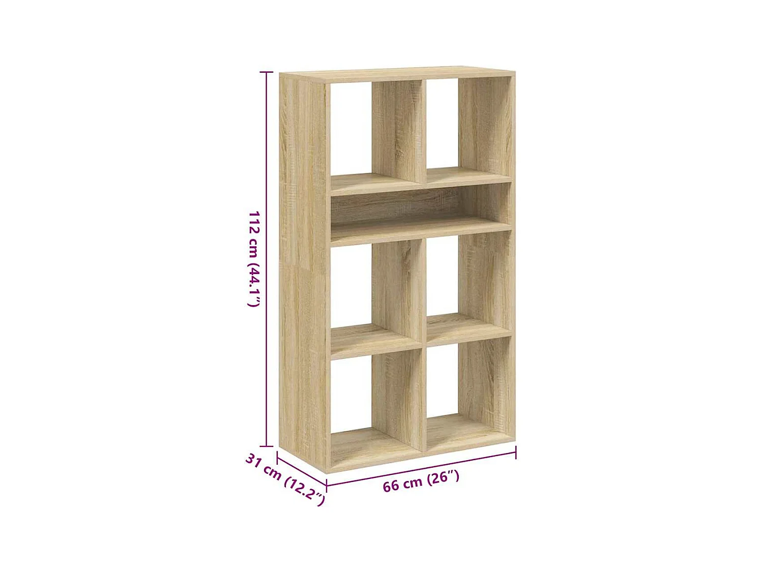 Bibliothèque chêne sonoma 66x31x112 cm bois d'ingénierie