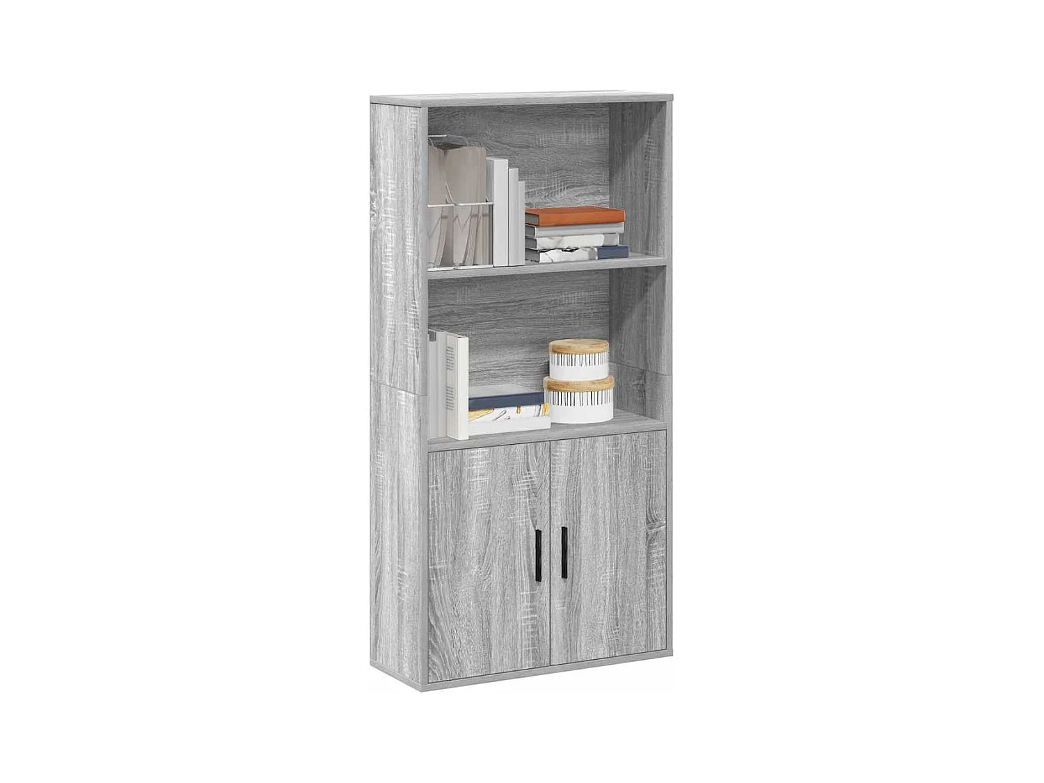 Estantería madera de ingeniería gris sonoma 60x24x120 cm