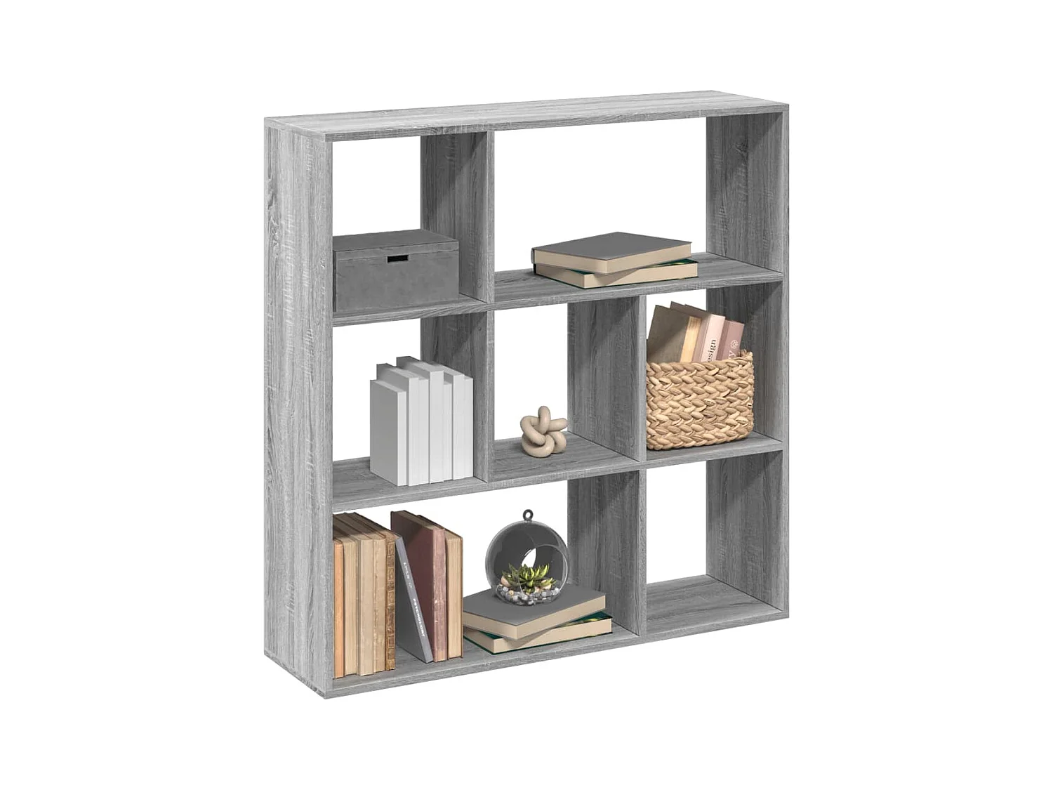 Librería divisor madera ingeniería gris Sonoma 102x29x103,5 cm
