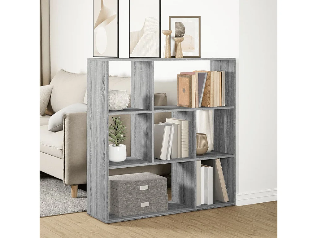 Bibliothèque séparatrice de pièce sonoma gris 102x29x103,5 cm