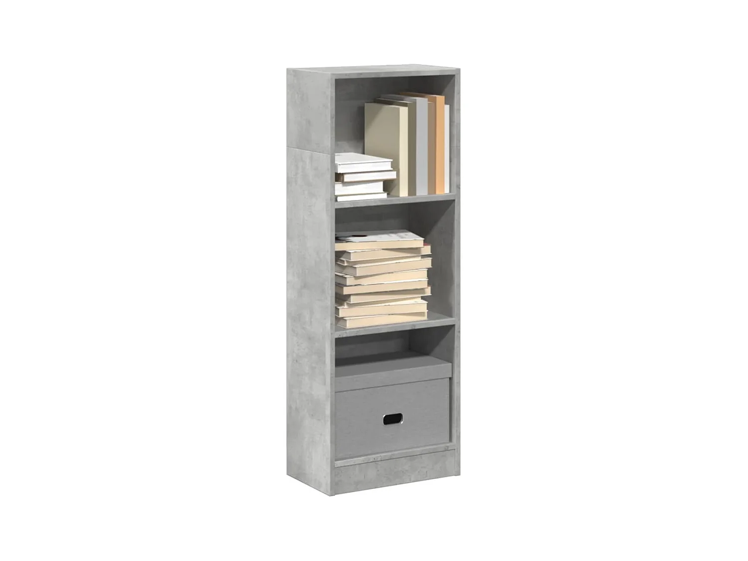 Estantería de madera de ingeniería gris hormigón 40x24x109 cm