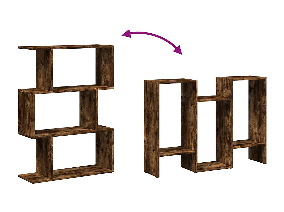 Kamerscherm / boekenkast 3-laags 70x24x97 cm hout gerookt eik