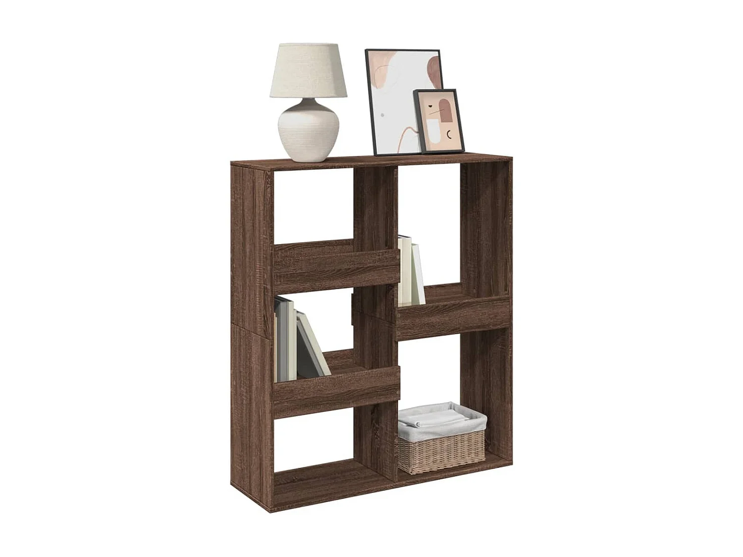 Bibliothèque / Cloison de séparation chêne marron bois ingénierie