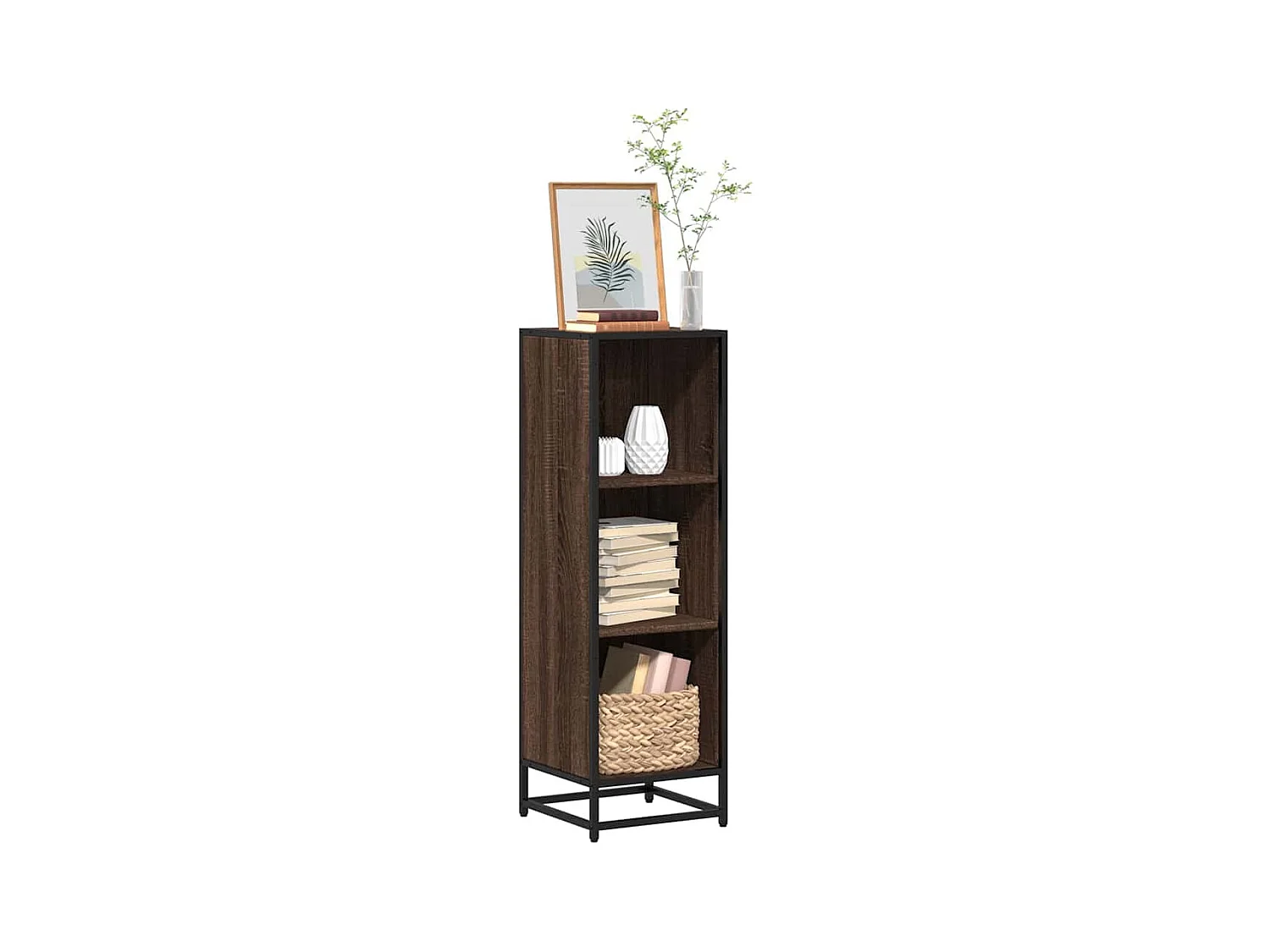 Bibliothèque chêne marron 33,5x33x107,5 cm bois d'ingénierie