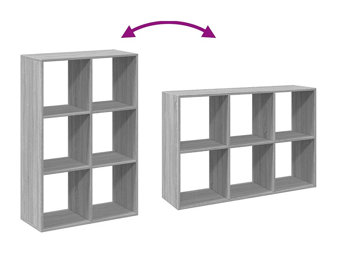 Bibliothèque séparatrice de pièce sonoma gris 69,5x29x103,5 cm
