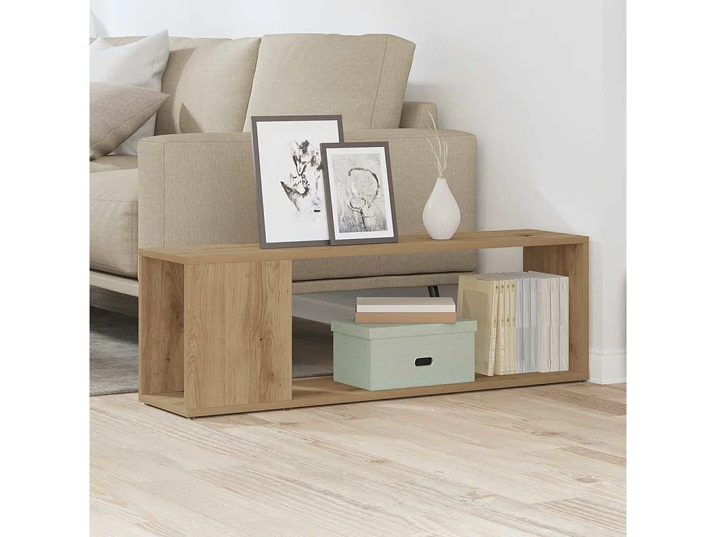 Bibliothèque chêne artisanal 100x24x32 cm bois d'ingénierie