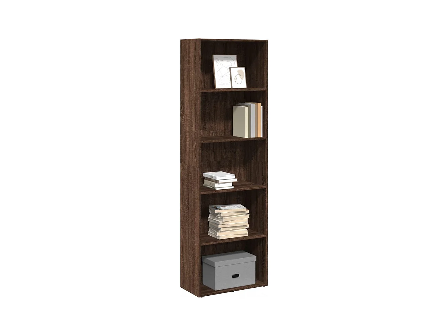 Bibliothèque chêne marron 60x30x189 cm bois d'ingénierie