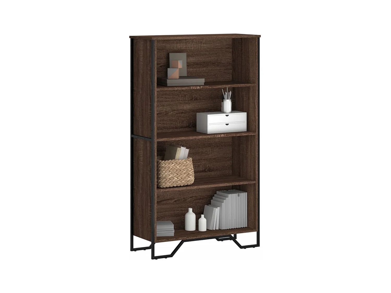 Bibliothèque chêne marron 80x31x137,5 cm bois d'ingénierie