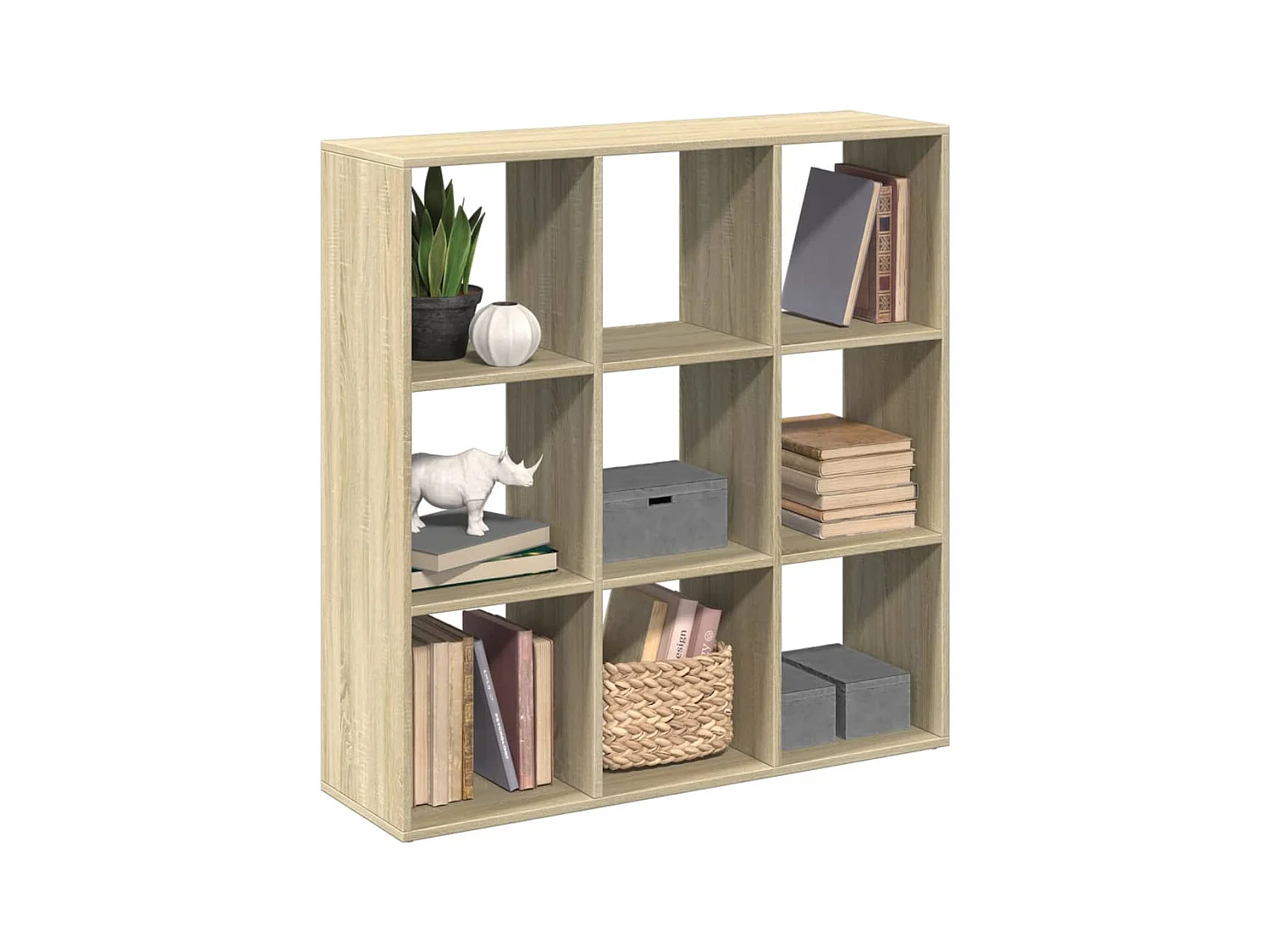 Librería divisor madera ingeniería roble Sonoma 102x29x103,5 cm