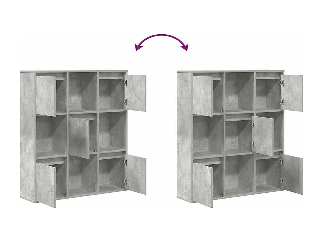 Boekenkast 89x24x101,5 cm bewerkt hout betongrijs