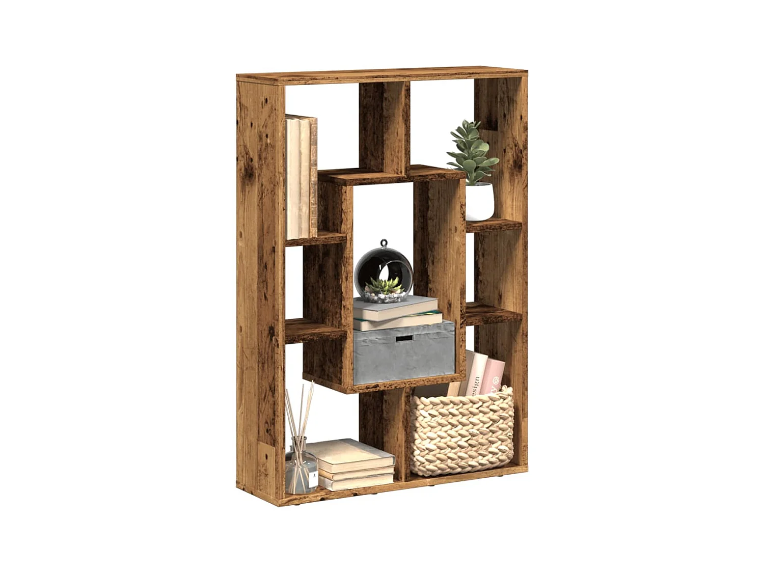 Bibliothèque vieux bois 63x20x90 cm bois d'ingénierie