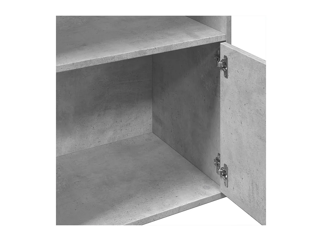 Bibliothèque gris béton 100x36x189 cm bois d'ingénierie