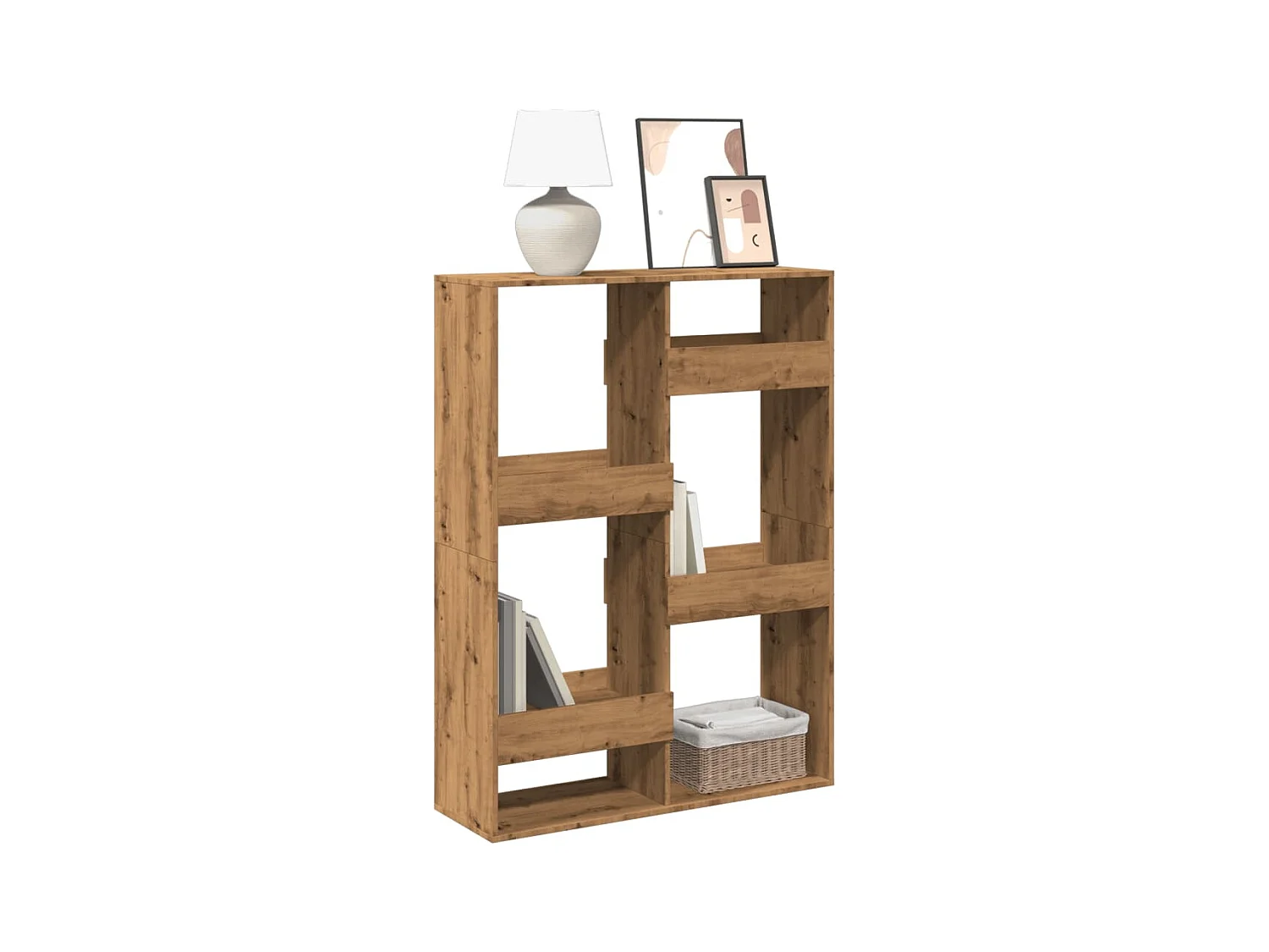 Bibliothèque chêne artisanal 100x33x135 cm bois d'ingénierie
