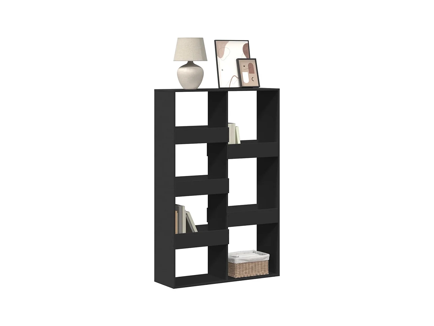 Estantería de madera de ingeniería negra 100x33x155,5 cm