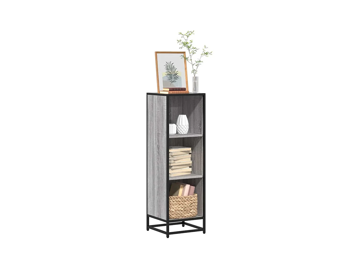 Estantería madera de ingeniería gris Sonoma 33,5x33x107,5 cm