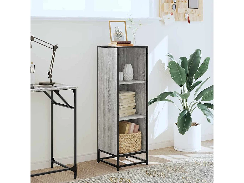 Estantería madera de ingeniería gris Sonoma 33,5x33x107,5 cm