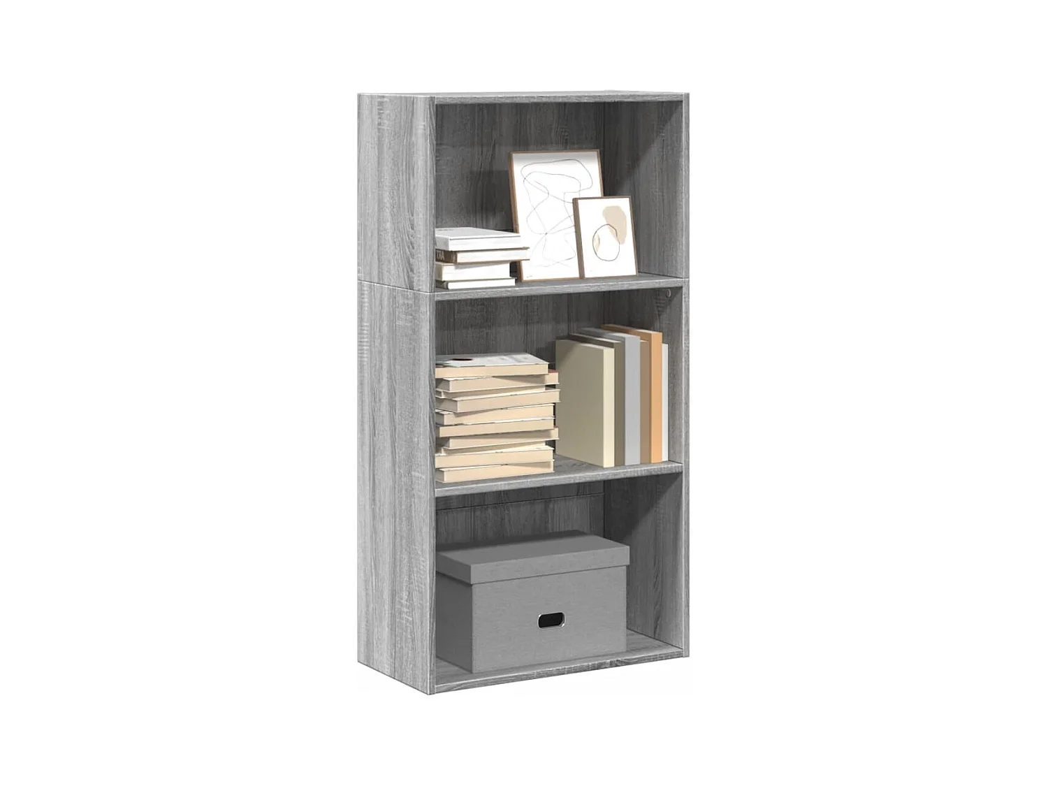 Estantería de madera de ingeniería gris Sonoma 60x30x114 cm