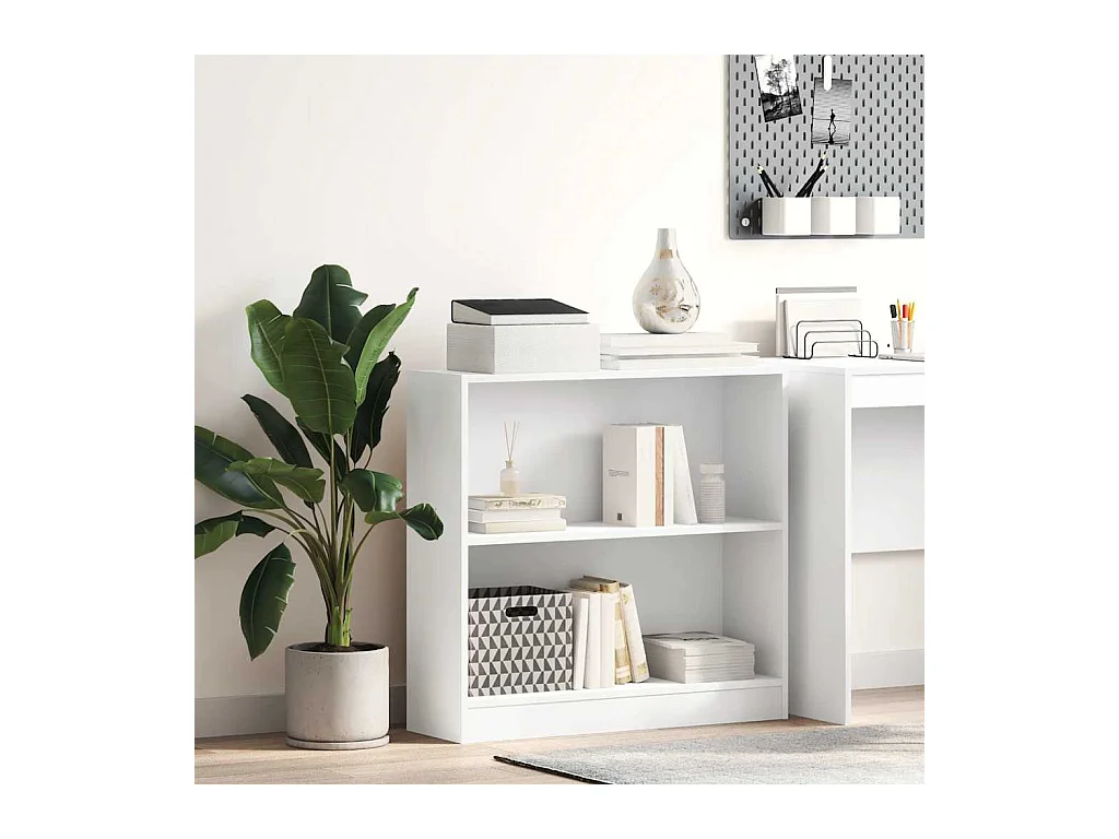 Bibliothèque blanc 80x24x75 cm bois d'ingénierie