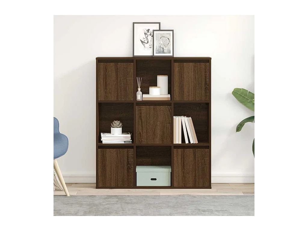 Bibliothèque chêne marron 89x24x101,5 cm bois d'ingénierie