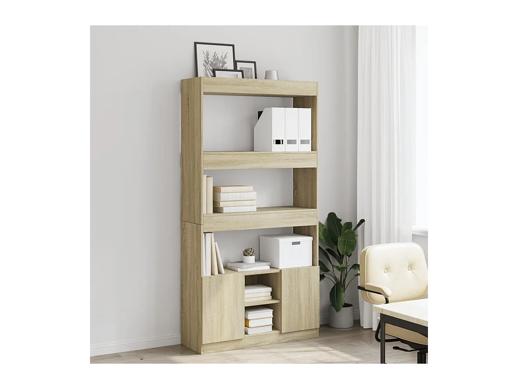 Bibliothèque chêne sonoma 92x33x180 cm bois d'ingénierie