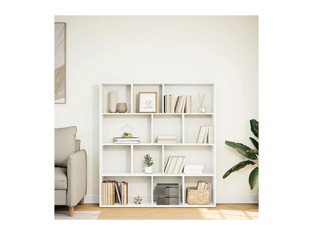 Bibliothèque blanc 132x29x141,5 cm bois d'ingénierie