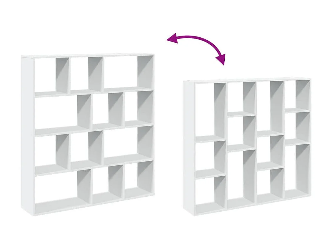 Bibliothèque blanc 132x29x141,5 cm bois d'ingénierie