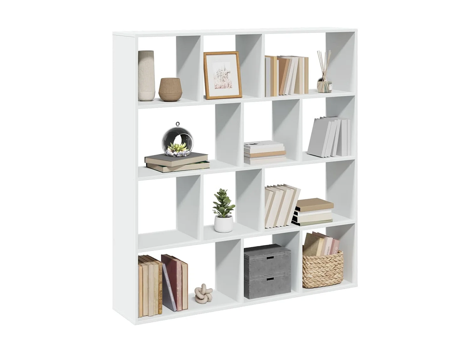 Bibliothèque blanc 132x29x141,5 cm bois d'ingénierie