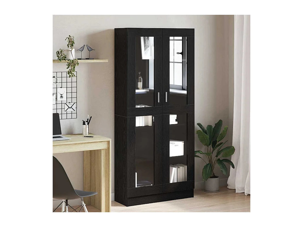 Bibliothèque Chêne noir 82.5 x 30.5 x 185 cm Bois d'ingénierie