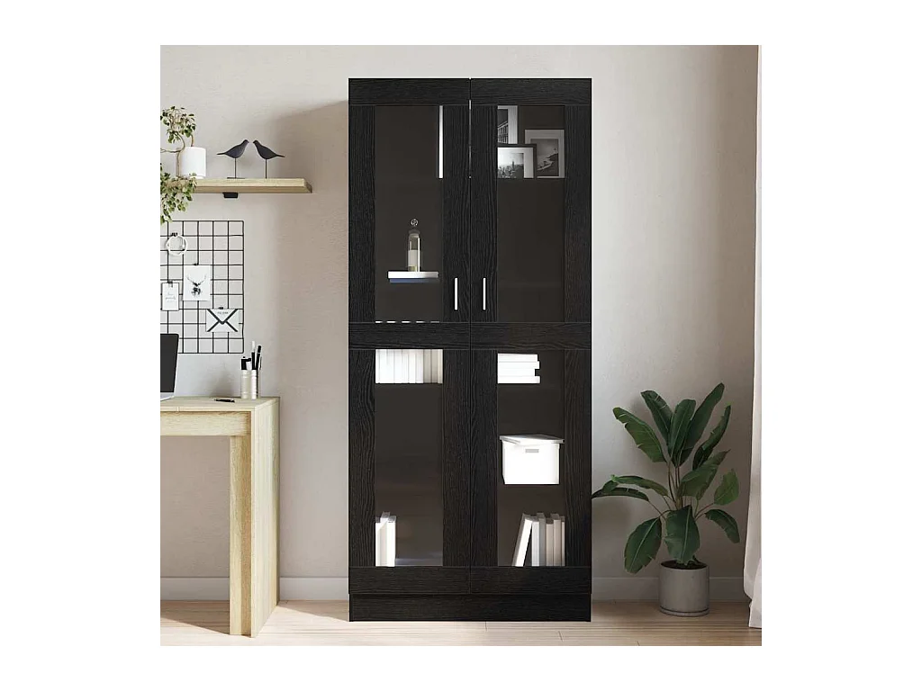 Bibliothèque Chêne noir 82.5 x 30.5 x 185 cm Bois d'ingénierie