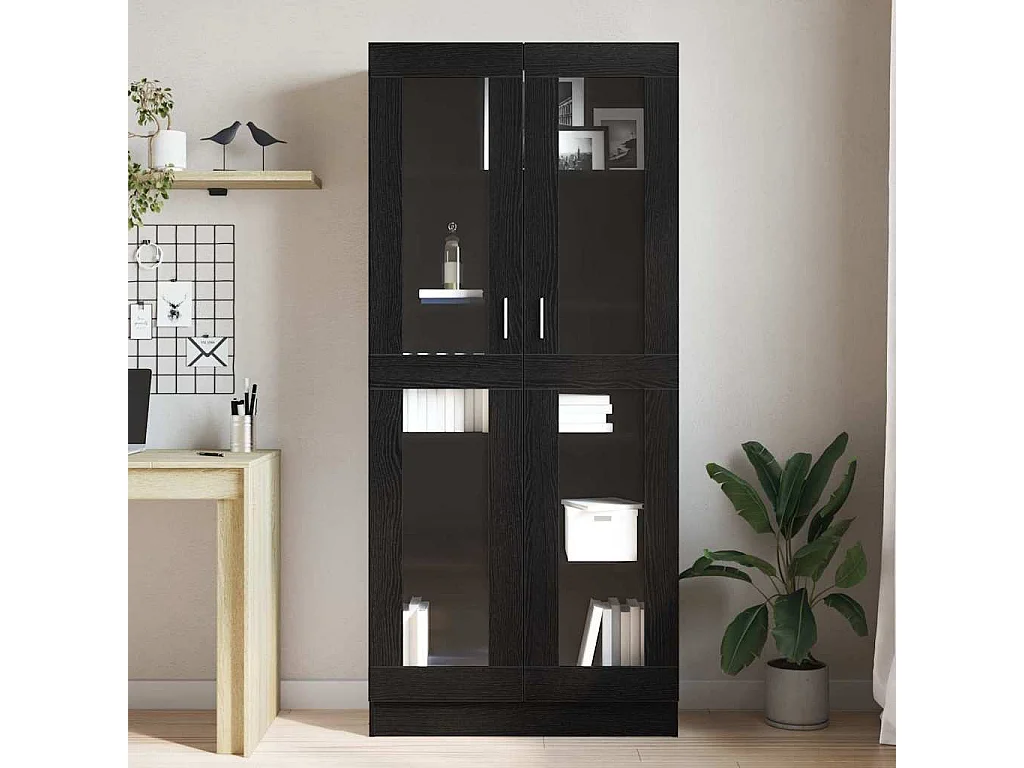 Bibliothèque Chêne noir 82.5 x 30.5 x 185 cm Bois d'ingénierie