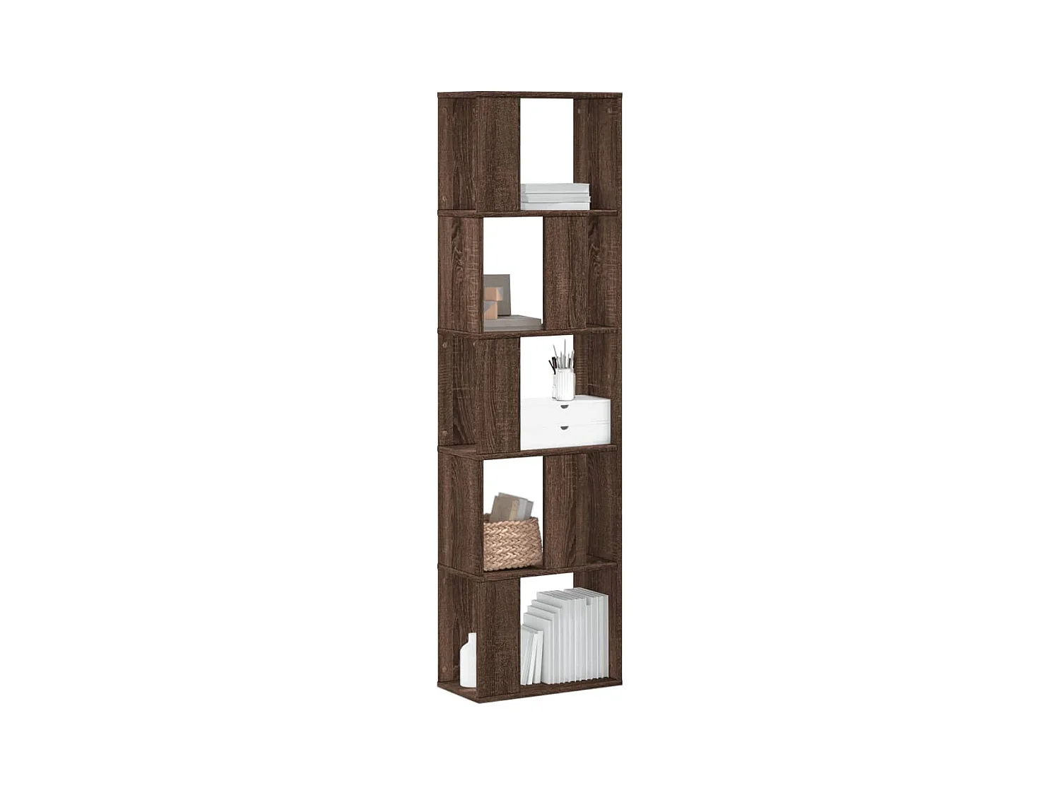 Boekenkast 5-laags 45x23,5x162,5 cm hout bruin eikenkleurig