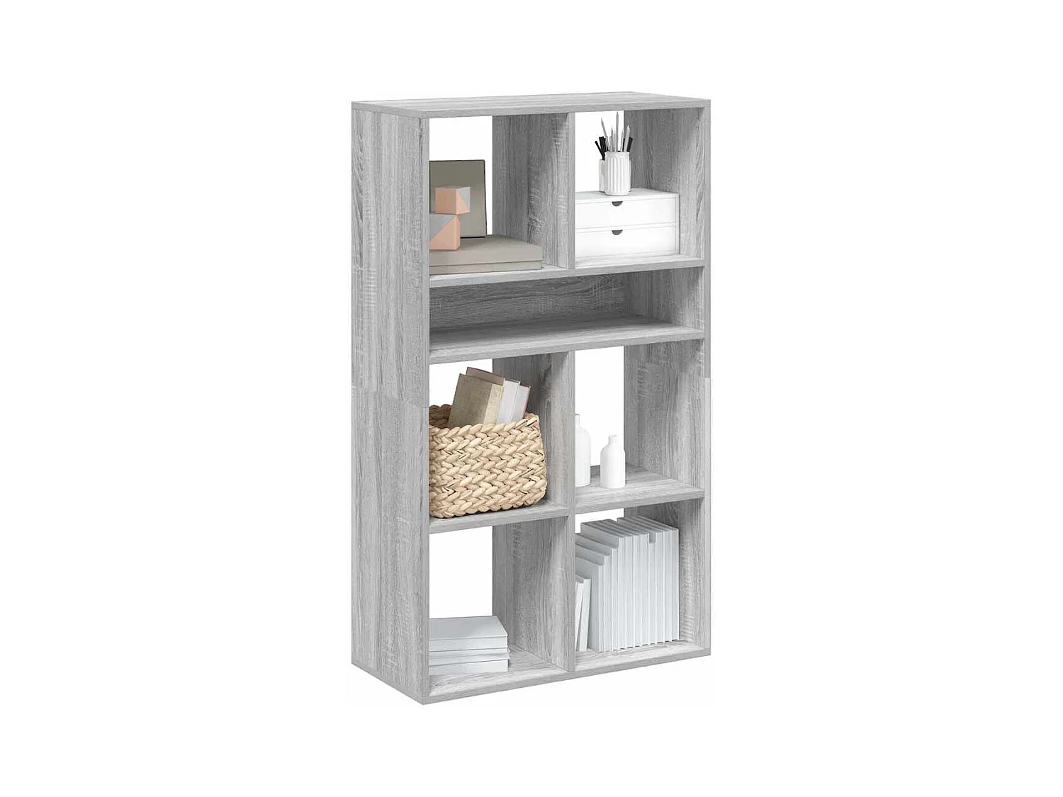 Estantería madera de ingeniería color gris sonoma 66x31x112 cm