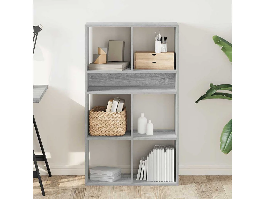 Bibliothèque sonoma gris 66x31x112 cm bois d'ingénierie