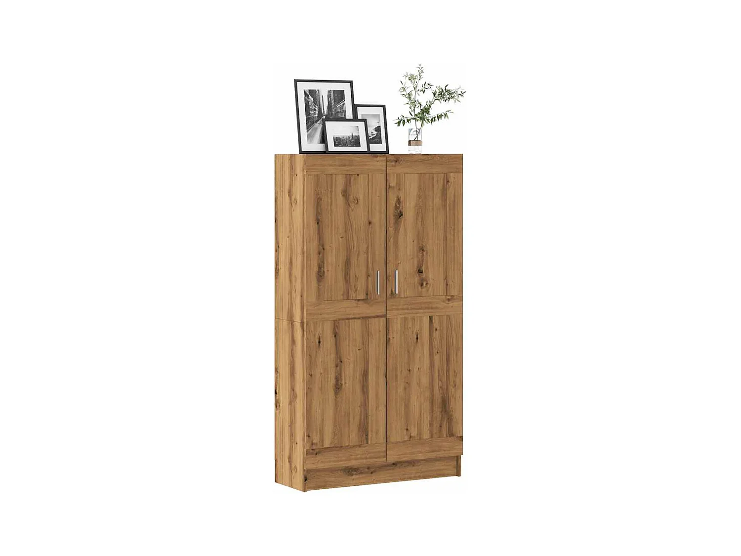 Bibliothèque chêne artisanal 82,5x30,5x150 cm bois d'ingénierie