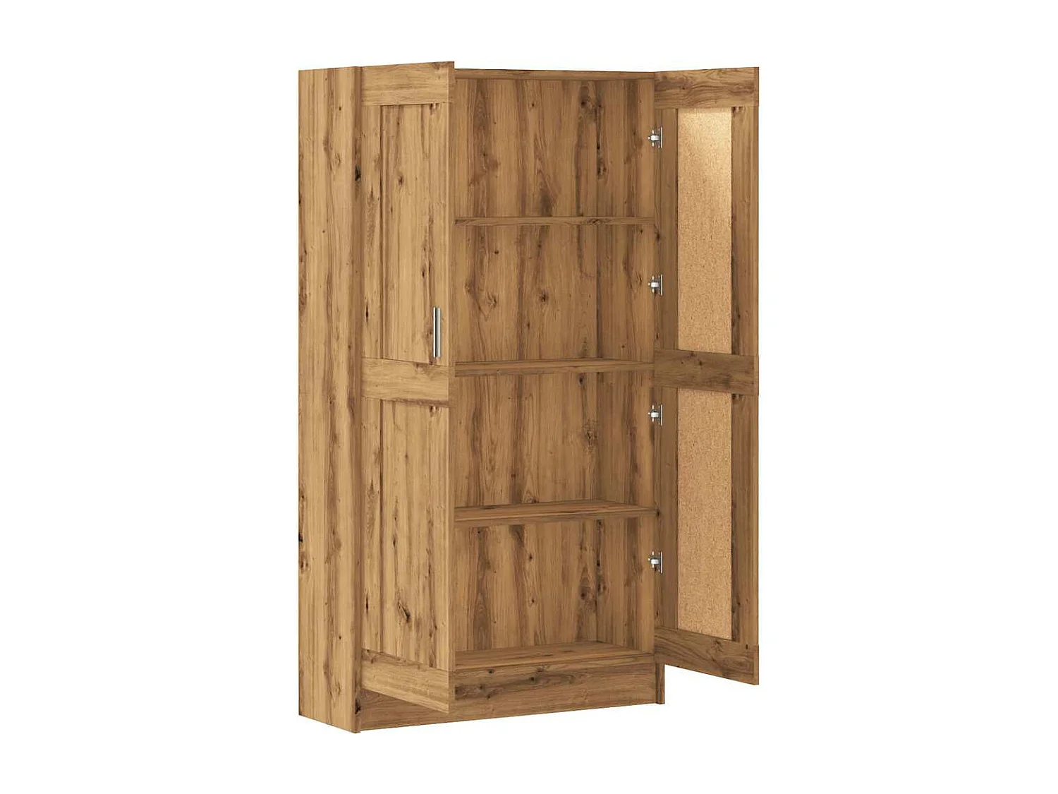 Bibliothèque chêne artisanal 82,5x30,5x150 cm bois d'ingénierie