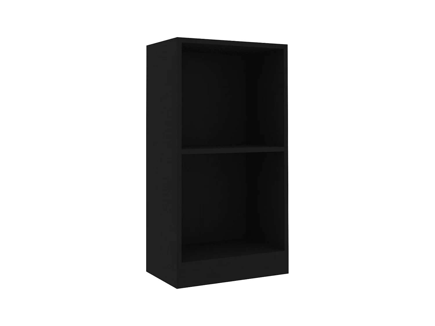 Bibliothèque noir 40x24x75 cm bois d'ingénierie