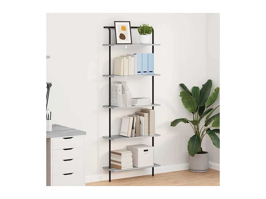 Bibliothèque Sonoma gris 60 x 24 x 168 cm Bois d'ingénierie