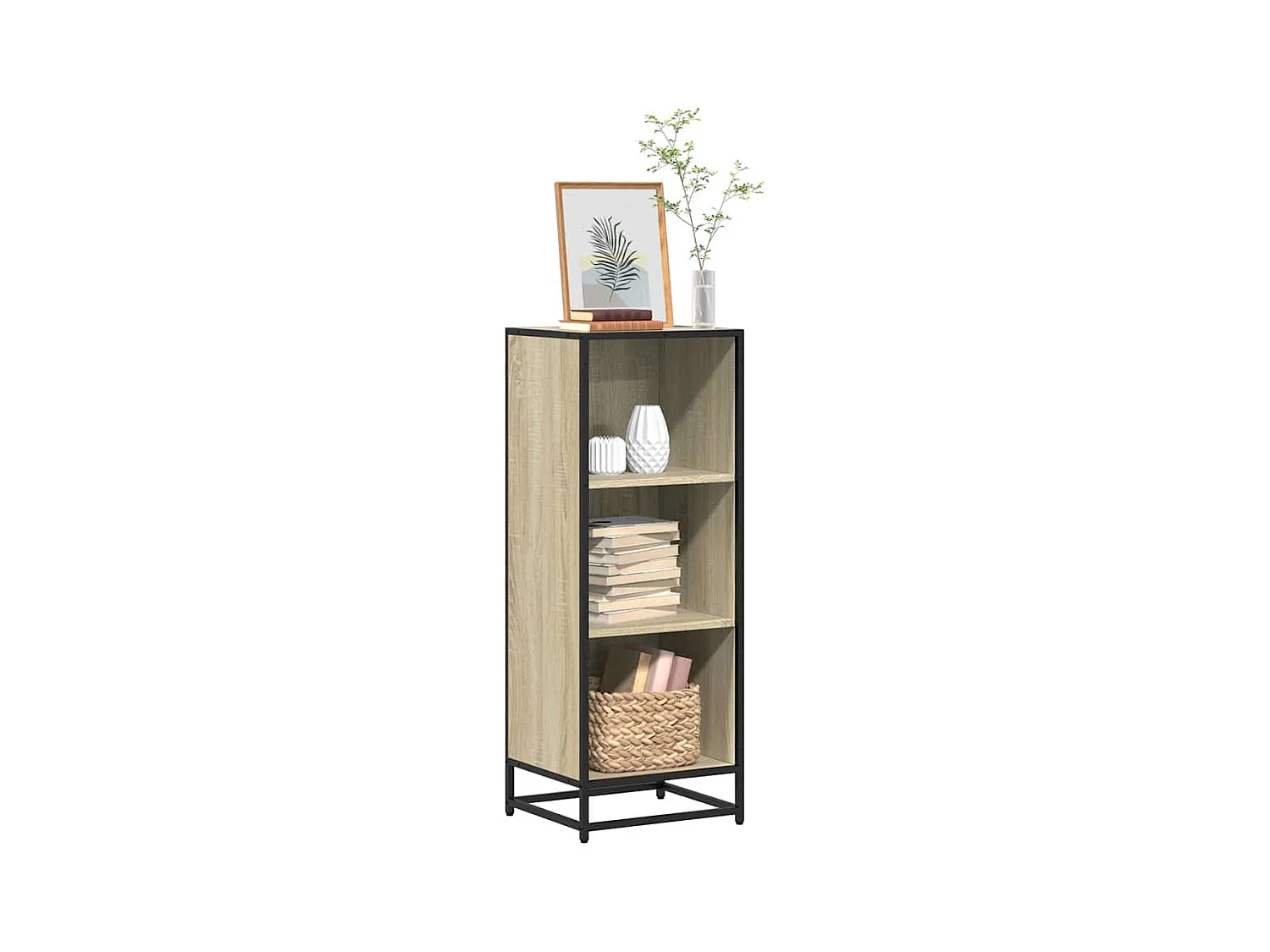 Armario de libros contrachapada color roble 40x35x107,5 cm
