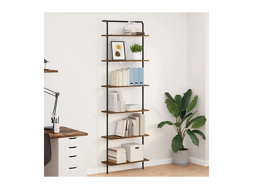 Bibliothèque Chêne fumé 60 x 24 x 203 cm Bois d'ingénierie