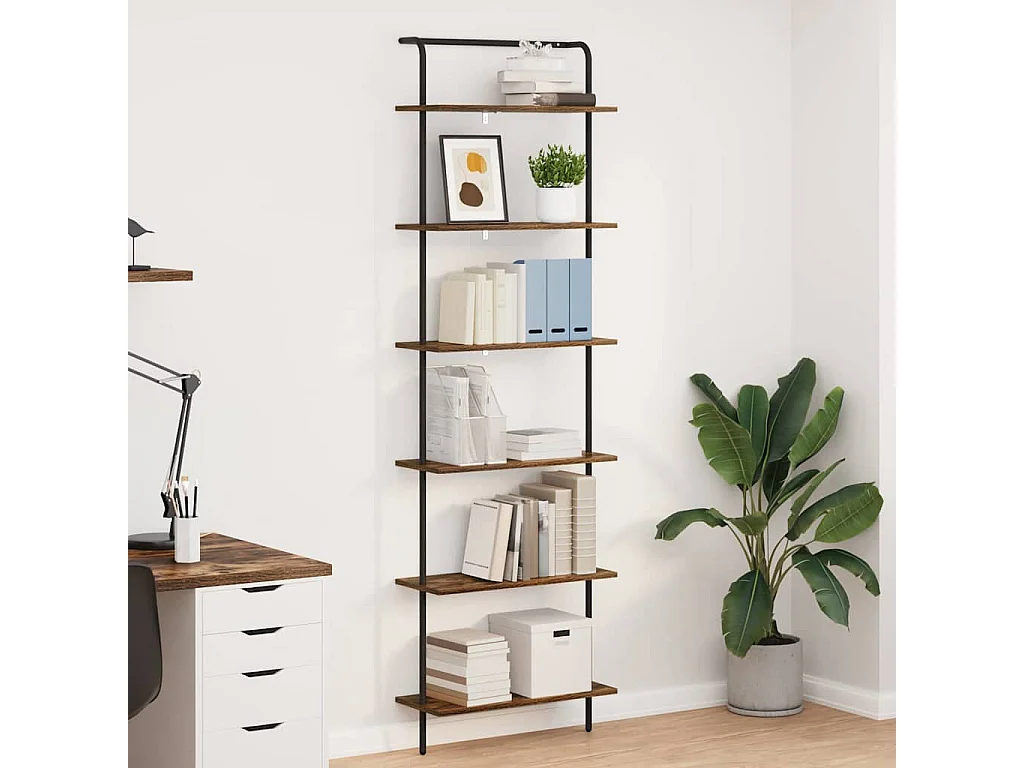 Bibliothèque Chêne fumé 60 x 24 x 203 cm Bois d'ingénierie