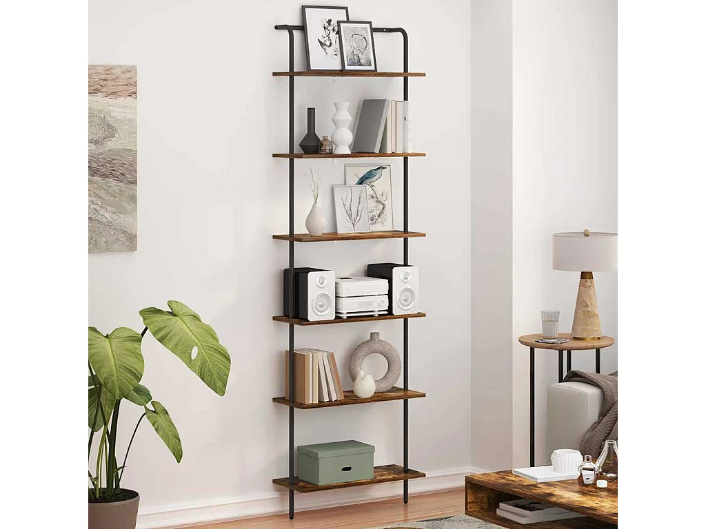 Bibliothèque Chêne fumé 60 x 24 x 203 cm Bois d'ingénierie