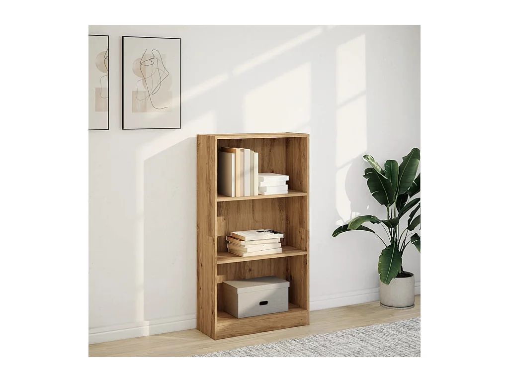 Bibliothèque chêne artisanal 60x24x109 cm bois d'ingénierie