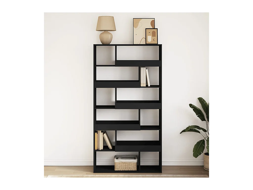 Bibliothèque noir 100x33x187,5 cm bois d'ingénierie