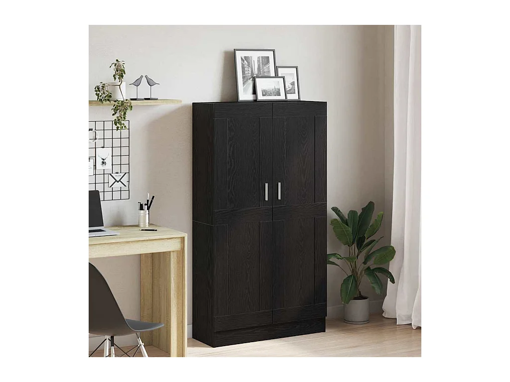 Meuble de Bibliothèque Chêne noir 82.5 x 30.5 x 150 cm